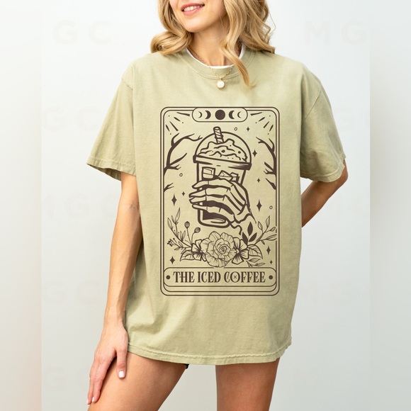 Comfort Colors Iced Coffee Tarot Card Shirt - Picture 3 of 10